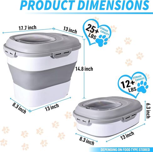 Pet Food Storage Container including Pet Food Scoop and Collapsible Bowl Ideal for Dog Food, Birdseed, Cat Food, Rice and Grains in Saudi Arabia