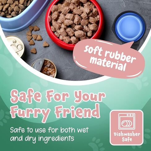 مجموعة أكواب قياس قابلة للطي من Evergreen Pet Supplies 3 أحجام لقياس أغذية الحيوانات الأليفة بدقة - مغرفة طعام الحيوانات الأليفة أثناء السفر مع مشابك لأكياس طعام الكلاب - كوب قياس مطاطي ناعم - مغرفة طعام متينة للكلاب والقطط in Kuwait
