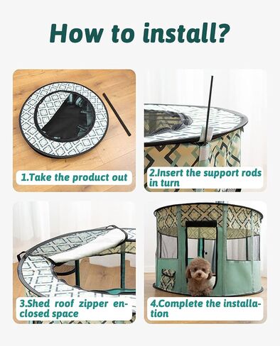 BNOSDM Rabbit Playpen with Zippered Top Portable Small Pet Cage Tent Bunny Foldable Pop Up playpen Indoor Outdoor Travel Use Exercise Yard Fence for Rabbits Ferrets Cats Guinea Pigs in Saudi Arabia