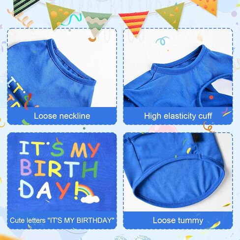 Dog Birthday Dog Shirt Slogan Vest “It's MY BIRTHDAY" Cute T-Shirt Clothes for Chihuahua Teacup Shia tzu Yorkie Small Puppy Cat Birthday Outfit Pet Apparel in Saudi Arabia