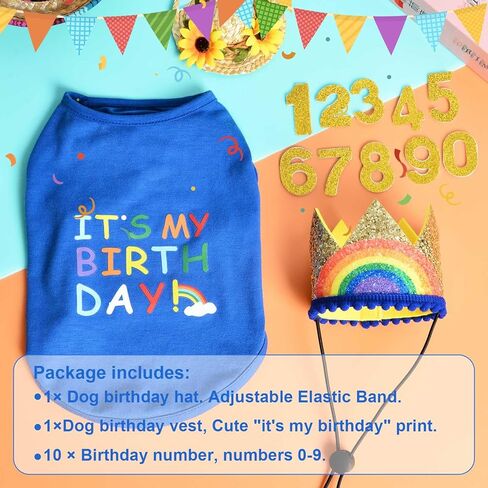 Dog Birthday Dog Shirt Slogan Vest “It's MY BIRTHDAY" Cute T-Shirt Clothes for Chihuahua Teacup Shia tzu Yorkie Small Puppy Cat Birthday Outfit Pet Apparel in Saudi Arabia