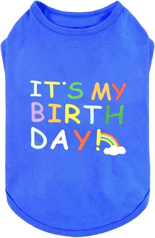 Dog Birthday Dog Shirt Slogan Vest “It's MY BIRTHDAY" Cute T-Shirt Clothes for Chihuahua Teacup Shia tzu Yorkie Small Puppy Cat Birthday Outfit Pet Apparel in Saudi Arabia