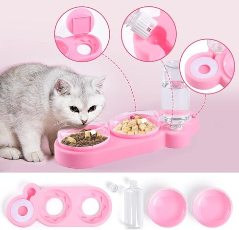 مجموعة تغذية القطط وموزع المياه الأوتوماتيكية 3 في 1 من RUJOI Petlibro - مريحة ونظيفة، الحل الأمثل لاحتياجات طعام وترطيب صديقك القطط! in Kuwait