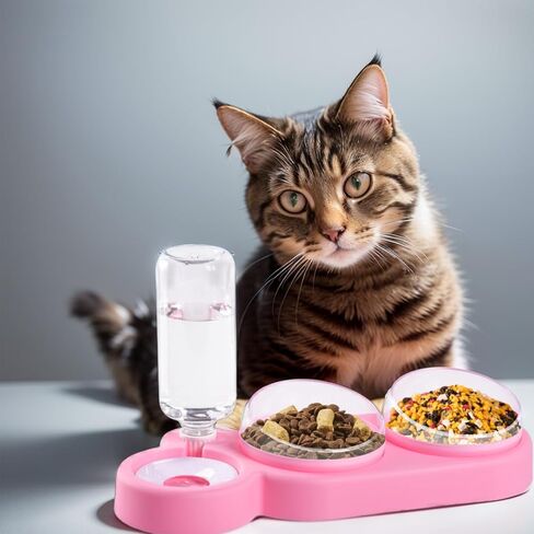 مجموعة تغذية القطط وموزع المياه الأوتوماتيكية 3 في 1 من RUJOI Petlibro - مريحة ونظيفة، الحل الأمثل لاحتياجات طعام وترطيب صديقك القطط! in Kuwait