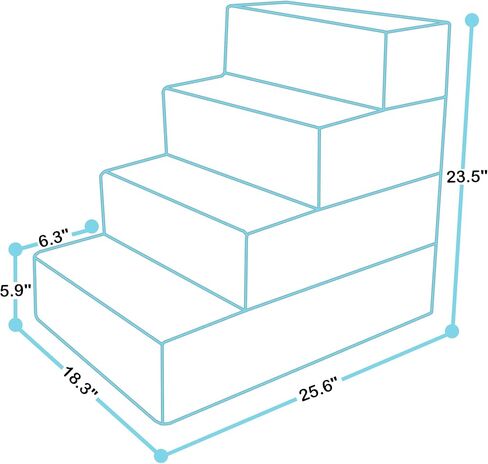 4-Tier Pet Foam Stairs for Tall Beds and Couches, for Small to Medium Pets, Gray in Saudi Arabia