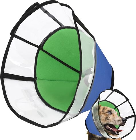 أطواق وأقماع لينة للتعافي مخروطية للكلاب بعد الجراحة للكلاب المتوسطة والكبيرة الحجم، أطواق مريحة قابلة للتعديل للتوقف عن اللعق، قابلة للتعديل، أطواق للكلاب للتعافي (تحتوي على PVC) بلاستيك: دعم فائق in Kuwait