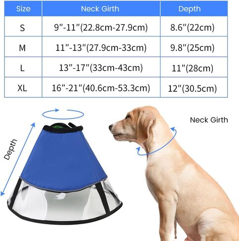 أطواق وأقماع لينة للتعافي مخروطية للكلاب بعد الجراحة للكلاب المتوسطة والكبيرة الحجم، أطواق مريحة قابلة للتعديل للتوقف عن اللعق، قابلة للتعديل، أطواق للكلاب للتعافي (تحتوي على PVC) بلاستيك: دعم فائق in Kuwait