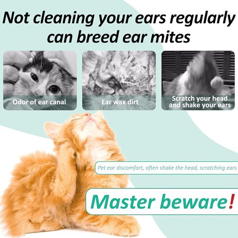 Dog Ear Cleaner, Dogs Ear Infection Treatment, Ear Wash Drops for Dogs Cats, Supports Soothes Infections Itching & Inflamed Ears, Natural Multi-Action Formula, Pet Ear Cleanser for All Dogs - 60ml in Saudi Arabia