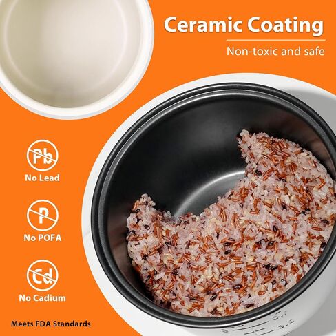 10-Cup Uncooked Rice Cooker & Food Steamer - Ceramic Coating Non-Toxic Inner Pot, One-Touch Multifunction for Rice/Sauté/Yogurt, Dishwasher Safe, 3-10 Family Size, Stainless Steel in Saudi Arabia