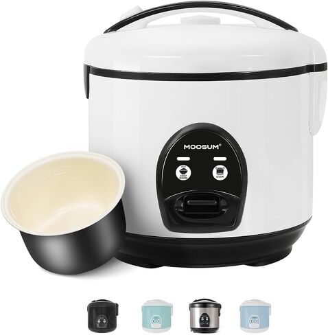 10-Cup Uncooked Rice Cooker & Food Steamer - Ceramic Coating Non-Toxic Inner Pot, One-Touch Multifunction for Rice/Sauté/Yogurt, Dishwasher Safe, 3-10 Family Size, Stainless Steel in Saudi Arabia