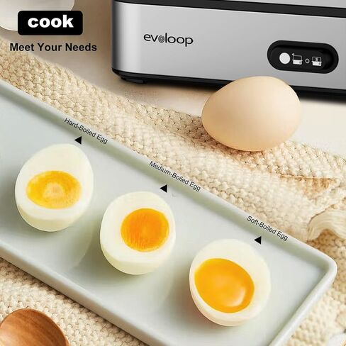 Evoloop Rapid Egg Cooker Electric 6 Eggs Capacity, Soft, Medium, Hard Boiled, Poacher, Omelet Maker Egg Poacher With Auto Shut-Off, BPA Free in Kuwait