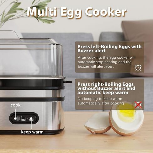 Evoloop Rapid Egg Cooker Electric 6 Eggs Capacity, Soft, Medium, Hard Boiled, Poacher, Omelet Maker Egg Poacher With Auto Shut-Off, BPA Free in Kuwait