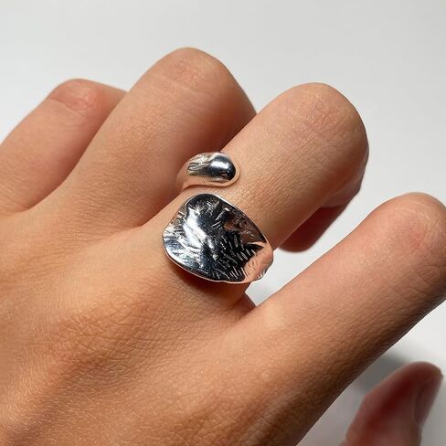 Handmade Vintage 925 Sterling Silver Wide Band Rings for Women/Men,Adjustable Thumb Finger Ring (Chain) in Saudi Arabia