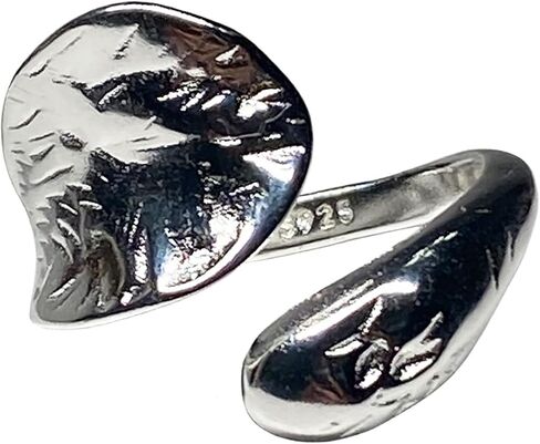 Handmade Vintage 925 Sterling Silver Wide Band Rings for Women/Men,Adjustable Thumb Finger Ring (Chain) in Saudi Arabia