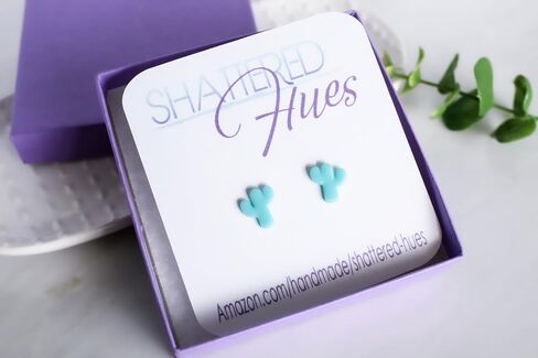 Saguaro Earrings Studs, Cactus Gifts From Arizona, Birthday Gift For Mom or Daughter (Green) in Saudi Arabia