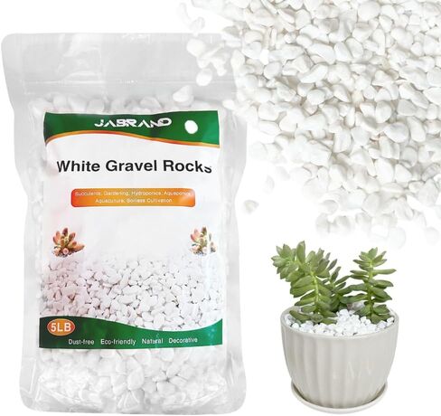 5lbs White Rocks, 3/8" Fish Tank Rocks Natural Polished Terrarium Rocks White Pebbles Stone for Indoor and Outdoor Garden Plants Landscaping Decor in Saudi Arabia