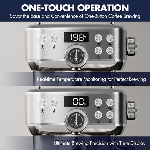 ماكينة قهوة اسبريسو، ماكينة اسبريسو من الفولاذ المقاوم للصدأ مع رغوة الحليب، ماكينة اسبريسو 20 بار، ماء ساخن مستقل، ماكينات قهوة اسبريسو للمنزل، امريكانو، ماكينة قهوة لاتيه in Kuwait