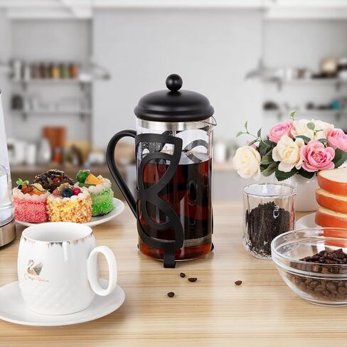French Press Coffee Maker,304 Grade Stainless Steel & Heat Resistant Borosilicate Glass, (1 Liter,34OZ), Gift Set with Coffee Measuring Spoon & Two Filter Screens, Gold in Saudi Arabia