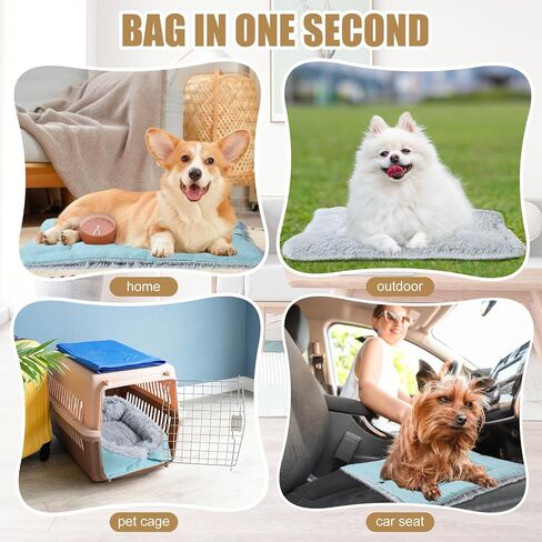 2 Pcs Cat Beds Small Dog Bed, Self Warming Cat Dog Mat Washable Warm Fluffy Pet Pad Calming Cushion Soft Kitty Bed for Indoor Outdoor Crate Pets Cat Small Dog Sleeping, 24 x 20 Inch (Green) in Saudi Arabia