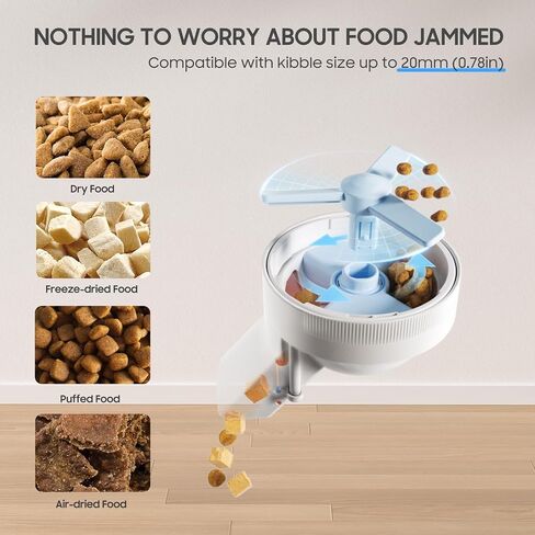 PAWGETHER® Automatic Cat Feeder with App Control - 4L Timed Pet Feeder Clog-Free Suitable for Kibble up to 20mm Dog Food Dispenser with Stainless Steel Bowl, Auto Cat Feeder for Dry Food in Saudi Arabia