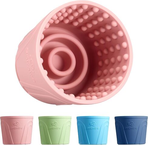 Dog Slow Feeder Lick Bowl, Anxiety Relief Dog Licking Mat Treat Dispenser, Non-Slip Anti-Choking Slow Eating Dog Lick Bowl for Small Medium and Large Breed Dogs, BPA Free Silicone in Kuwait