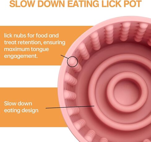 Dog Slow Feeder Lick Bowl, Anxiety Relief Dog Licking Mat Treat Dispenser, Non-Slip Anti-Choking Slow Eating Dog Lick Bowl for Small Medium and Large Breed Dogs, BPA Free Silicone in Kuwait
