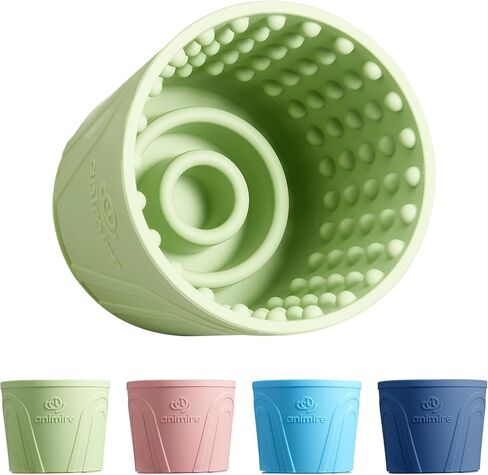 Dog Slow Feeder Lick Bowl, Anxiety Relief Dog Licking Mat Treat Dispenser, Non-Slip Anti-Choking Slow Eating Dog Lick Bowl for Small Medium and Large Breed Dogs, BPA Free Silicone in Kuwait