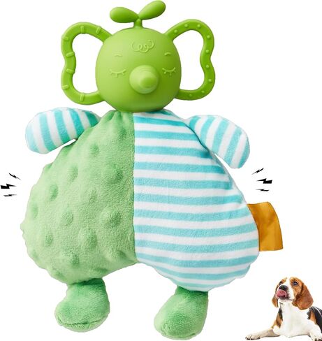 ألعاب Yawggy القطيفة للكلاب مع جرس بالداخل، ألعاب تصدر صوتًا للجرو الكبير والمتوسط ​​الصغير، ألعاب مضغ للحيوانات الأليفة، رأس مطاطي تفاعلي متين لتقليل الملل (أخضر) in Kuwait