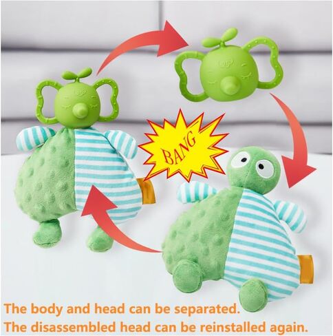 ألعاب Yawggy القطيفة للكلاب مع جرس بالداخل، ألعاب تصدر صوتًا للجرو الكبير والمتوسط ​​الصغير، ألعاب مضغ للحيوانات الأليفة، رأس مطاطي تفاعلي متين لتقليل الملل (أخضر) in Kuwait