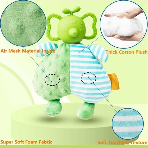 ألعاب Yawggy القطيفة للكلاب مع جرس بالداخل، ألعاب تصدر صوتًا للجرو الكبير والمتوسط ​​الصغير، ألعاب مضغ للحيوانات الأليفة، رأس مطاطي تفاعلي متين لتقليل الملل (أخضر) in Kuwait