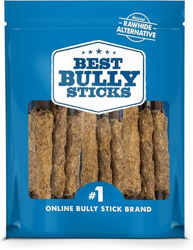 Best Bully Sticks All Natural Dog Chews - 6 Inch Beef Wrapped Beef Collagen Sticks - USA Baked & Packed - Highly Digestible, Limited Ingredient, Rawhide Alternative Dog Chew - 10 Pack in Kuwait
