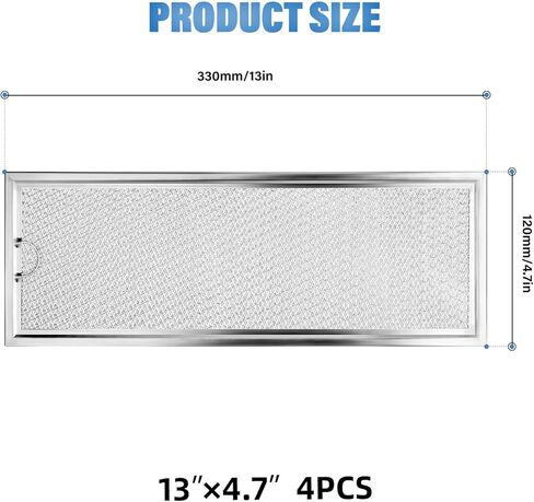 4Pcs Microwave Grease Filter Replacement for GE WB06X10288, Microwave Filter Replacement 13" x 4.7" Grease Filter Replacement in Kuwait