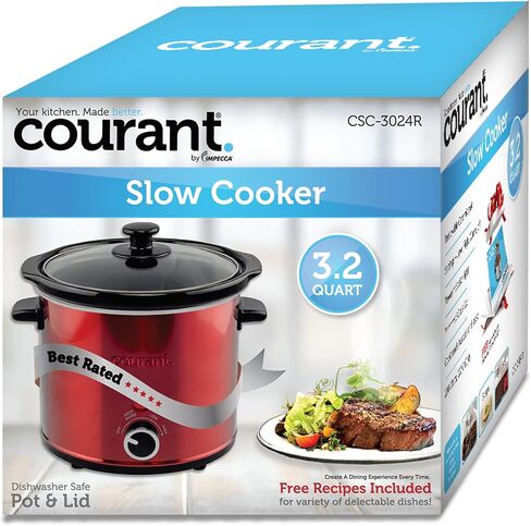 Courant Mini Slow Cooker Crock, with Easy Options 1.6 Quart Dishwasher Safe Pot, Stainless Steel in Saudi Arabia