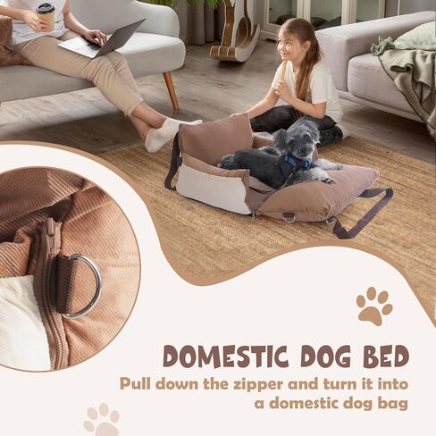 Small Dog Car Seat Puppy Car Seat with Storage Pockets Dog Booster Car Seat with Thick Cushion Pet Car Seat Dog Bed Car seat with Leash (Grey) in Saudi Arabia