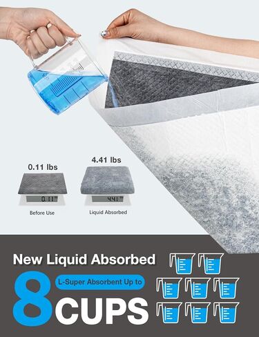 وسادات تبول الكلاب من دونو مقاس كبير جدًا - 60.96 سم × 91.44 سم، وسادات تبول فحمية للكلاب تتحكم في الرائحة، مكونة من 6 طبقات مانعة للتسرب وسريعة الجفاف لتدريب الكلاب، فائقة الامتصاص مع وسادات للكلاب من الفحم المنشط in Saudi Arabia