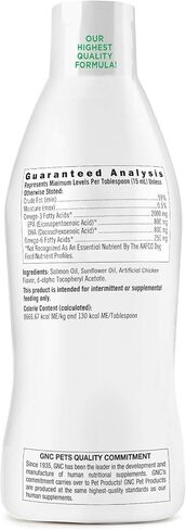 GNC Pets Ultra Mega Wild Salmon Oil Liquid Dog Supplement, 32 Ounces - Chicken Flavor | Advanced Support for a Glossy, Silky Coat | Healthy and Natural Pet Supplements in Saudi Arabia
