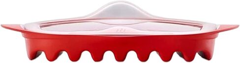 Microwave Bacon Tray with Splatter Lid, Safety, Quick and with No Mess, Microwave Bacon Cooker Make Crispy Bacon in few Minutes（red） in Saudi Arabia