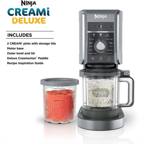 Ninja NC501 CREAMi Deluxe 11-in-1 XL Ice Cream Maker Silver (Renewed) Bundle with 2 YR CPS Enhanced Protection Pack in Saudi Arabia