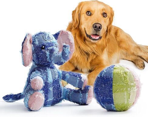 ألعاب الكلاب Nocciola للمضغ العدواني، ألعاب الكلاب التي تصدر صوتًا للسلالات المتوسطة والكبيرة، ألعاب الكلاب القوية لإبقاء الكلاب مشغولة، لعبة الكلب على شكل فيل وكرة in Kuwait