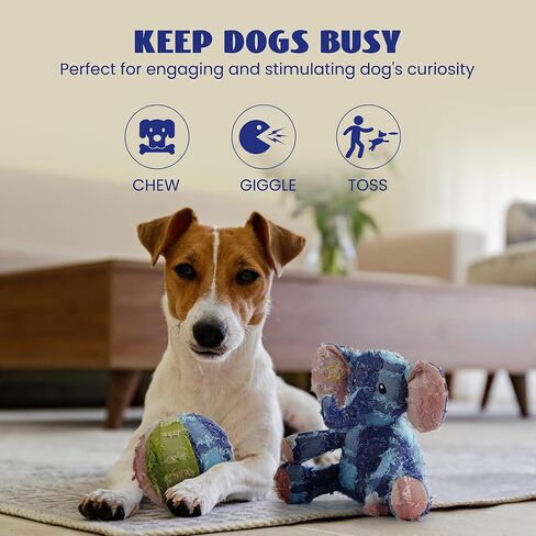 ألعاب الكلاب Nocciola للمضغ العدواني، ألعاب الكلاب التي تصدر صوتًا للسلالات المتوسطة والكبيرة، ألعاب الكلاب القوية لإبقاء الكلاب مشغولة، لعبة الكلب على شكل فيل وكرة in Kuwait