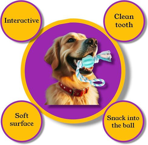 Dog Toys, Treat Dispensers, Rope Ball Dog Toy, Dog Yard Toys, Ball on Rope Dog Toy, Best Outdoor Toys for Dogs, Puppy Teething Chew Toy, Puppy Teething Toy Small and Medium Breeds(Pink) in Saudi Arabia