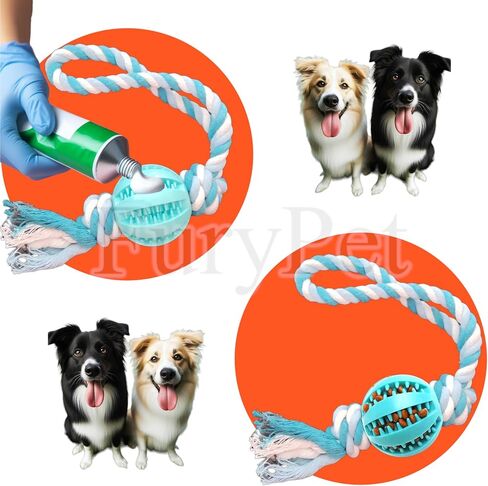 Dog Toys, Treat Dispensers, Rope Ball Dog Toy, Dog Yard Toys, Ball on Rope Dog Toy, Best Outdoor Toys for Dogs, Puppy Teething Chew Toy, Puppy Teething Toy Small and Medium Breeds(Pink) in Saudi Arabia