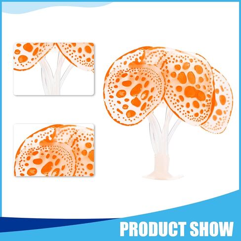 Soft Silicone Glowing Simulation Coral, Fluorescence Aquatic Artificial Water Plants for Aquarium (Yellow) in Saudi Arabia