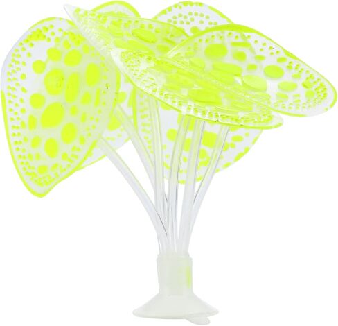Soft Silicone Glowing Simulation Coral, Fluorescence Aquatic Artificial Water Plants for Aquarium (Yellow) in Saudi Arabia