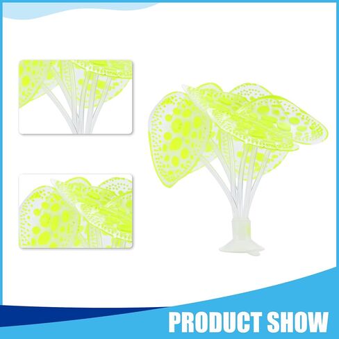 Soft Silicone Glowing Simulation Coral, Fluorescence Aquatic Artificial Water Plants for Aquarium (Yellow) in Saudi Arabia