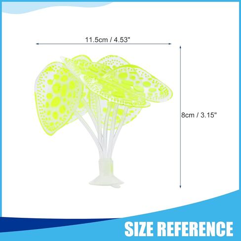 Soft Silicone Glowing Simulation Coral, Fluorescence Aquatic Artificial Water Plants for Aquarium (Yellow) in Saudi Arabia