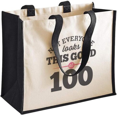 100th Birthday Gift Bag Keepsake Vintage 100 Gift for Women Novelty Shopping Tote (Fuchsia) in Saudi Arabia