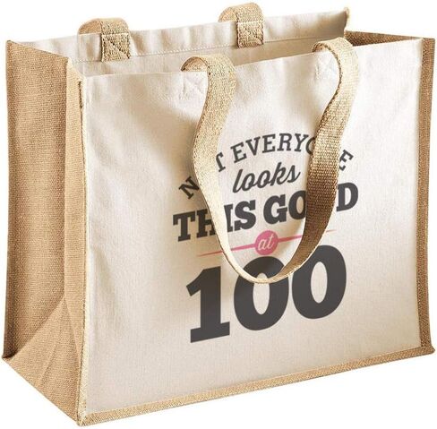 100th Birthday Gift Bag Keepsake Vintage 100 Gift for Women Novelty Shopping Tote (Fuchsia) in Saudi Arabia