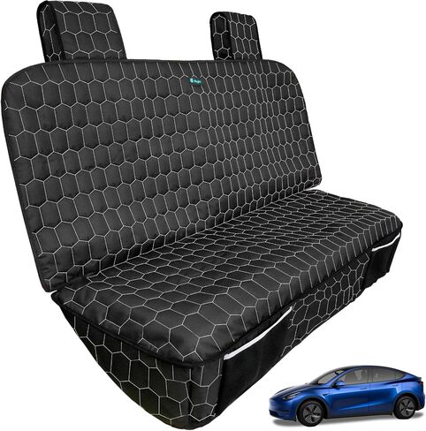 Dog Seat Covers for Tesla Model Y Back Seat Cover for Kids, Heavy Duty Bench Seat Cover with Headrest for Model Y, Non Slip Waterproof Custom Fit Back Seat Covers for Tesla Model Y in Saudi Arabia