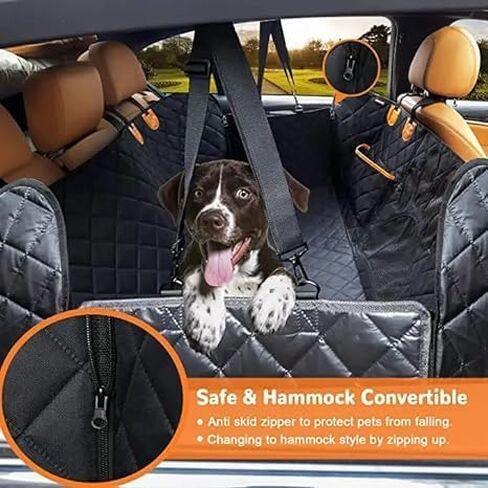 Dog Car Seat Cover for Back Seat for XL Cars, SUVs & Trucks - Durable Car Cover Protector for Dogs, Waterproof Scratchproof, Nonslip Backseat Dog Hammock (Bone) in Saudi Arabia